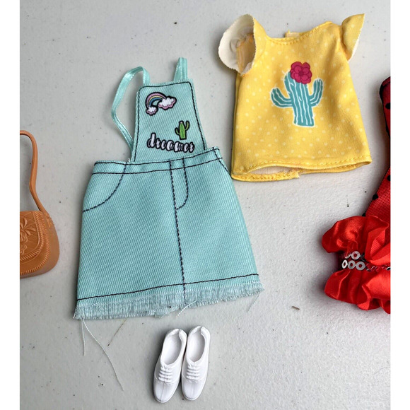 Barbie Doll Clothes Fashion 2 Outfits Shoes Heels Purse Sunglasses 9 Piece Lot - Picture 3 of 7